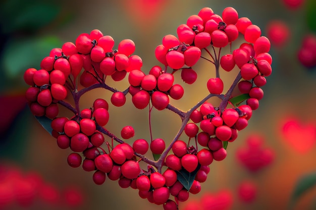 Heart shaped red berries natural fruit