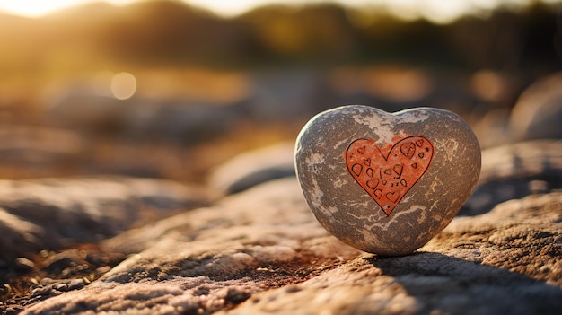 a heart shaped rock