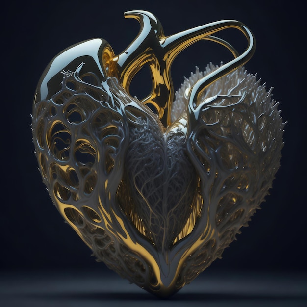 A heart shaped sculpture with a large heart on it.