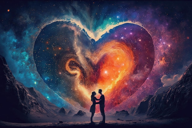 A heart shaped space with the words love on it