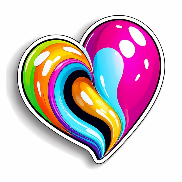 Photo heart shaped stickers 3d abstract hearts with different designs heart shape style