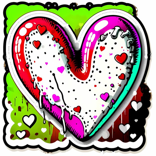 Photo heart shaped stickers 3d abstract hearts with different designs heart shape style