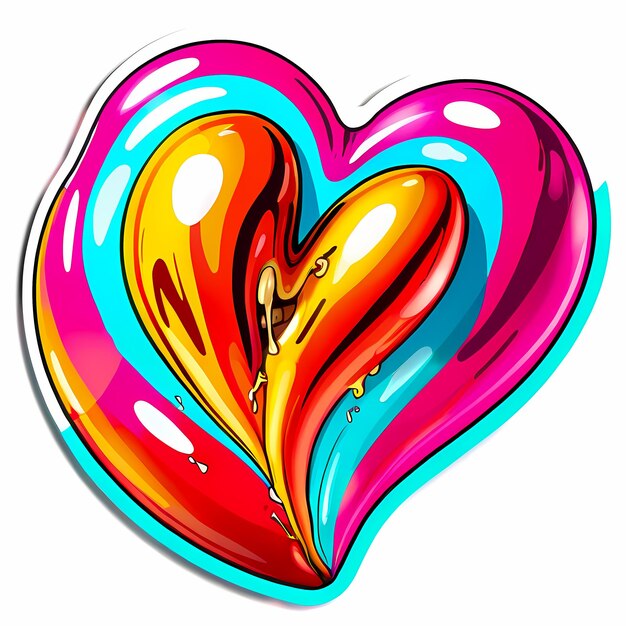 Photo heart shaped stickers 3d abstract hearts with different designs heart shape style