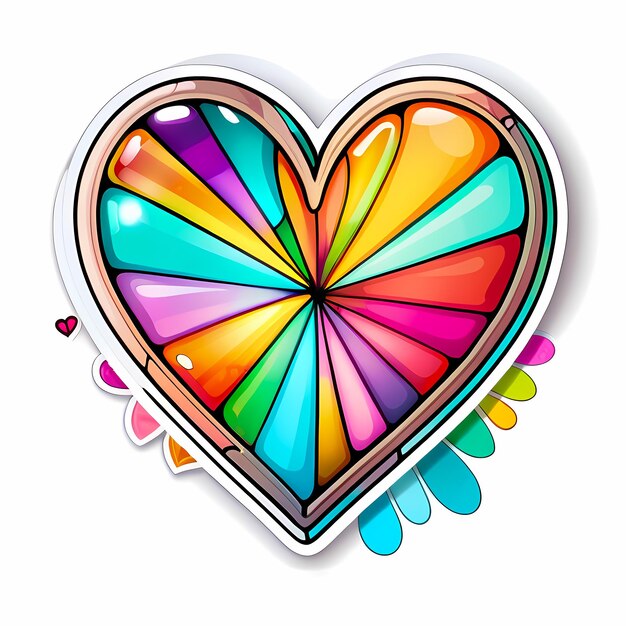 Photo heart shaped stickers 3d abstract hearts with different designs heart shape style