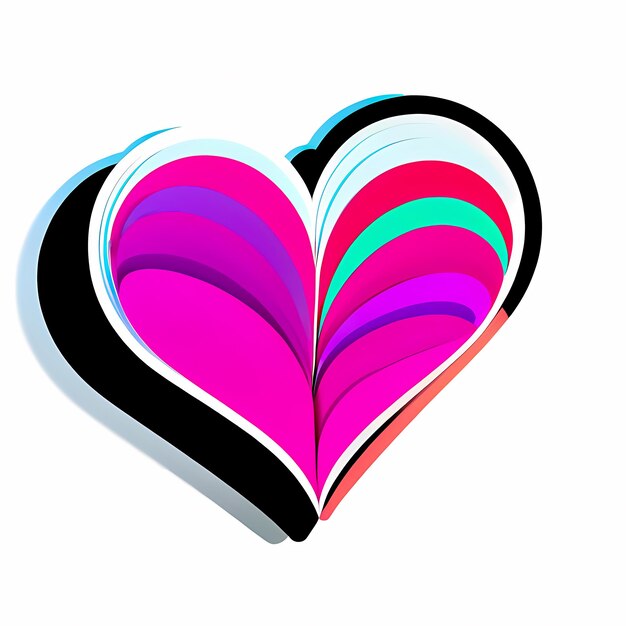 Photo heart shaped stickers 3d abstract hearts with different designs heart shape style