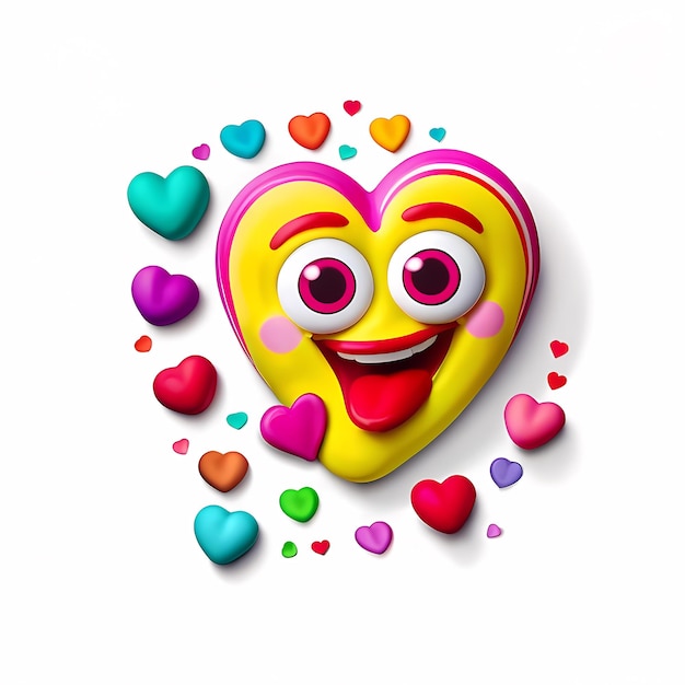 Photo heart shaped stickers 3d abstract hearts with different designs heart shape style