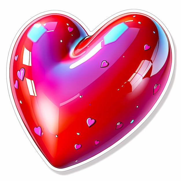 heart shaped stickers 3d hearts with different designs heart shape cartoon style stickers set