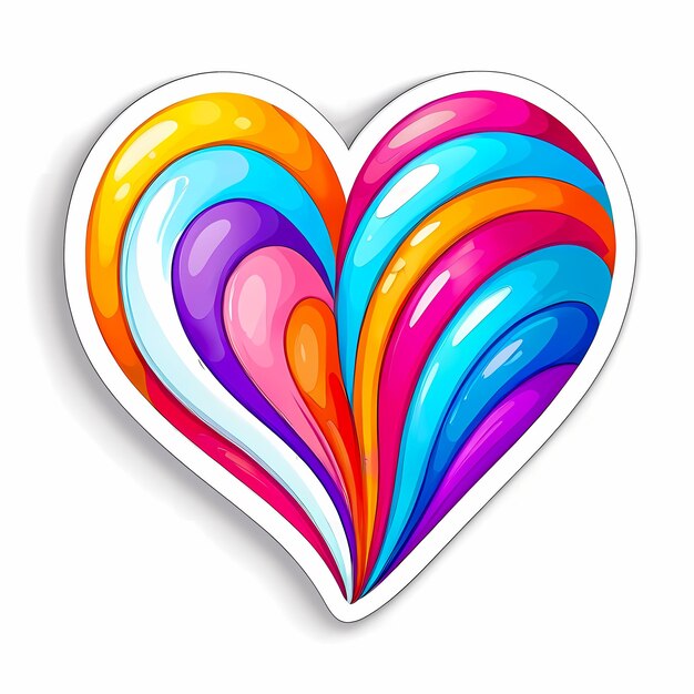 Photo heart shaped stickers 3d hearts with different designs heart shape cartoon style stickers set