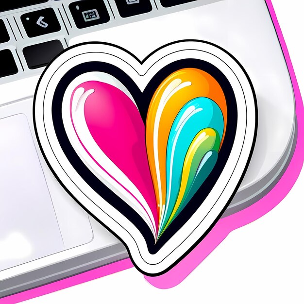 Photo heart shaped stickers 3d hearts with different designs heart shape cartoon style stickers set