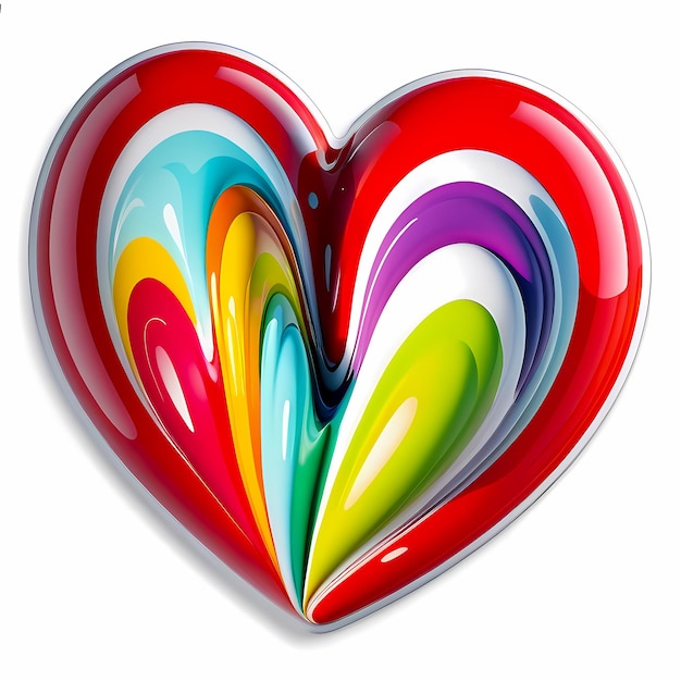 심장 모양의 스티커, 다양한 디자인의 3D 심장, 마음 모양의 만화 스타일 스티커 세트