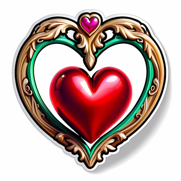 Photo heart shaped stickers 3d hearts with different designs heart shape cartoon style stickers set