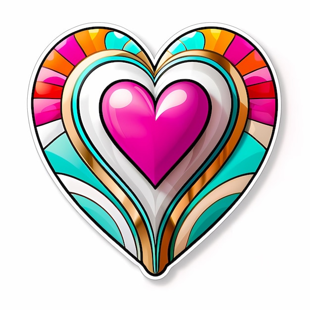 heart shaped stickers 3d hearts with different designs heart shape cartoon style stickers set