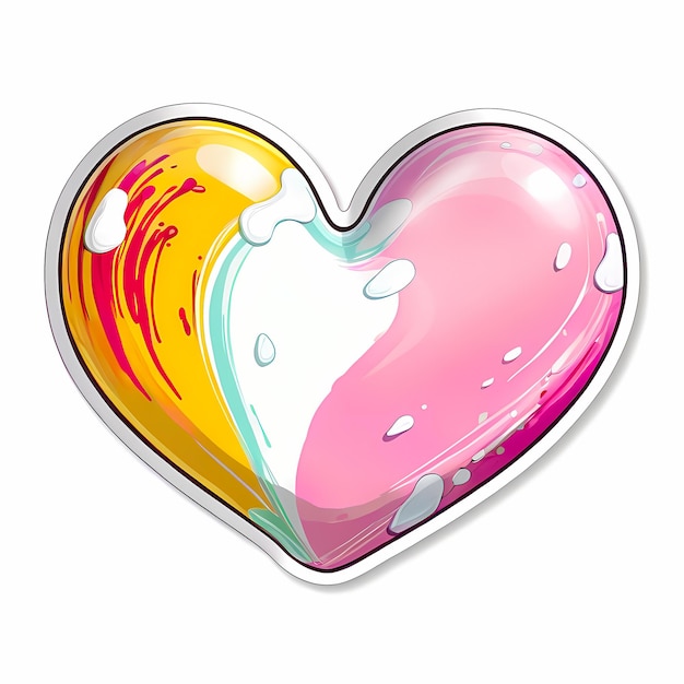 heart shaped stickers 3d hearts with different designs heart shape cartoon style stickers set