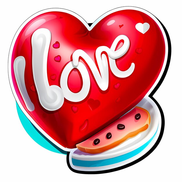 heart shaped stickers 3d hearts with different designs heart shape cartoon style stickers set