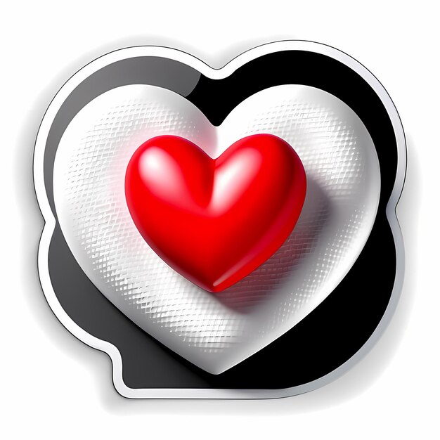 heart shaped stickers 3d hearts with different designs heart shape cartoon style stickers set