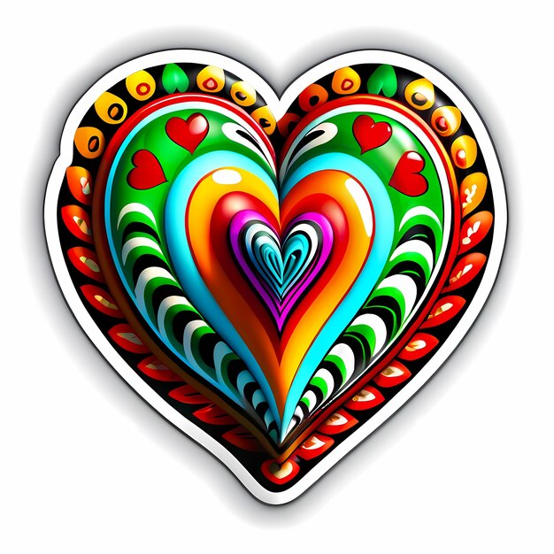 heart shaped stickers 3d hearts with different designs heart shape cartoon style stickers set