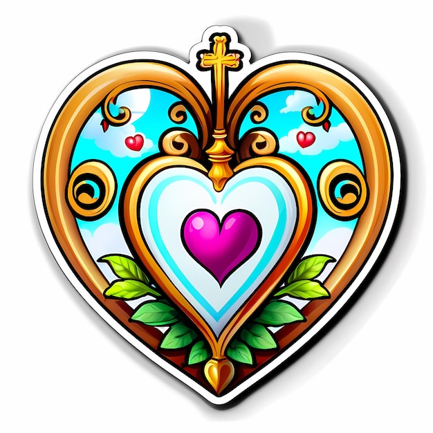 heart shaped stickers 3d hearts with different designs heart shape cartoon style stickers set