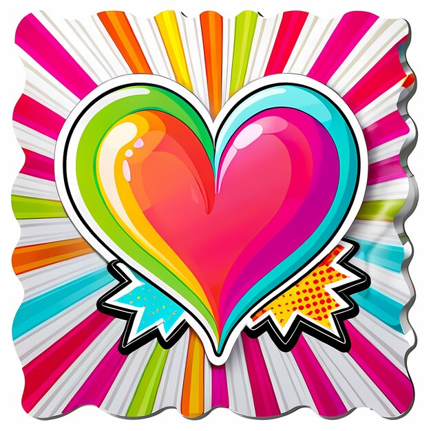 Photo heart shaped stickers 3d hearts with different designs heart shape cartoon style stickers set