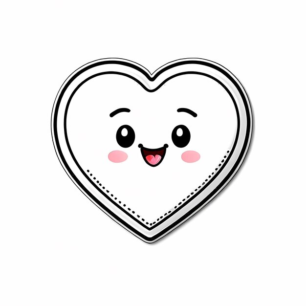 Photo heart shaped stickers 3d hearts with different designs heart shape cartoon style stickers set