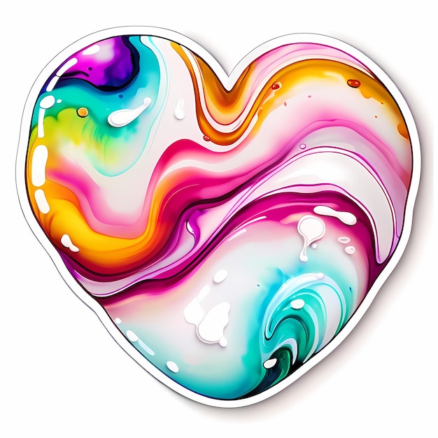 Photo heart shaped stickers 3d hearts with different designs heart shape cartoon style stickers set