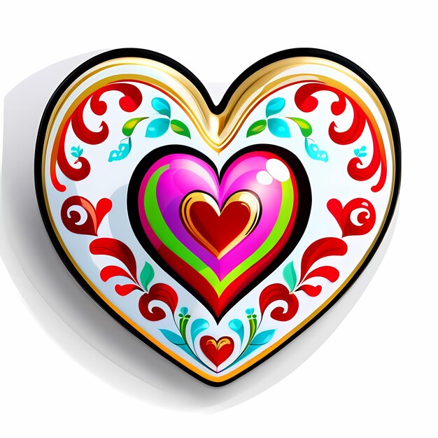 Photo heart shaped stickers 3d hearts with different designs heart shape cartoon style stickers set