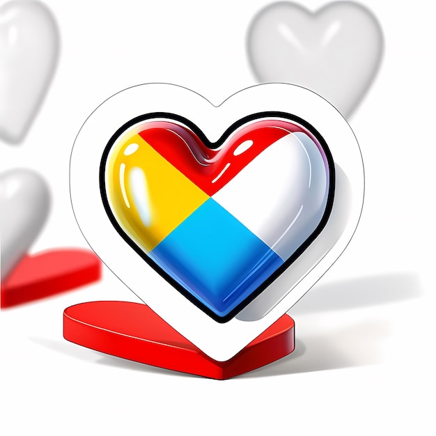 Foto adesivi a forma di cuore 3d cuori con diversi disegni adesivi in forma di cuore in stile cartone animato
