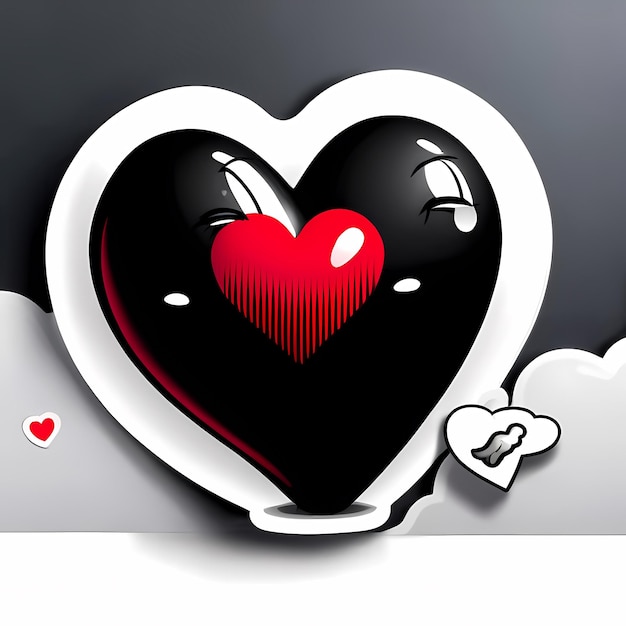 Foto adesivi a forma di cuore 3d cuori con diversi disegni adesivi in forma di cuore in stile cartone animato