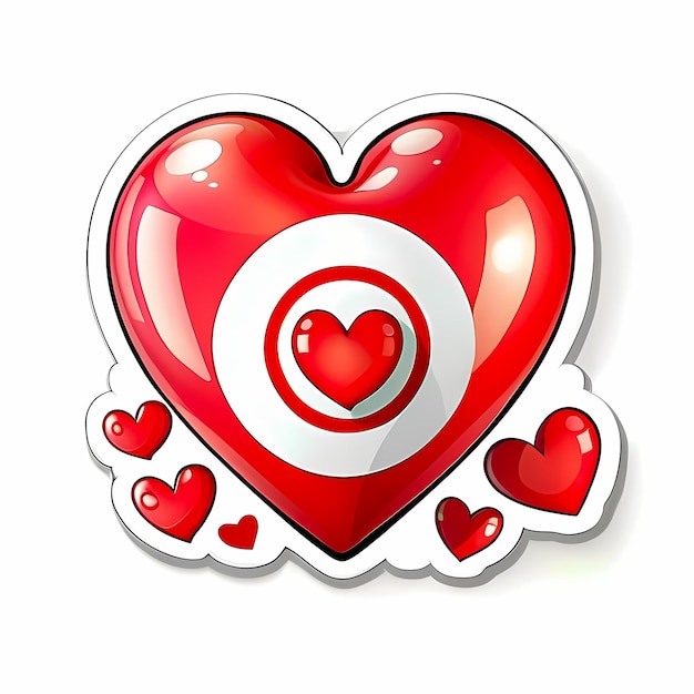 Photo heart shaped stickers 3d hearts with different designs heart shape cartoon style stickers set