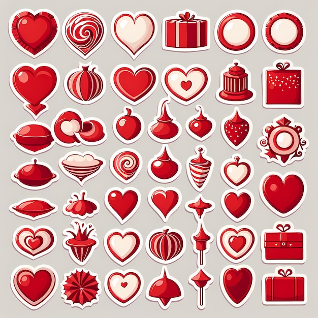 heart shaped stickers 3d hearts with different designs