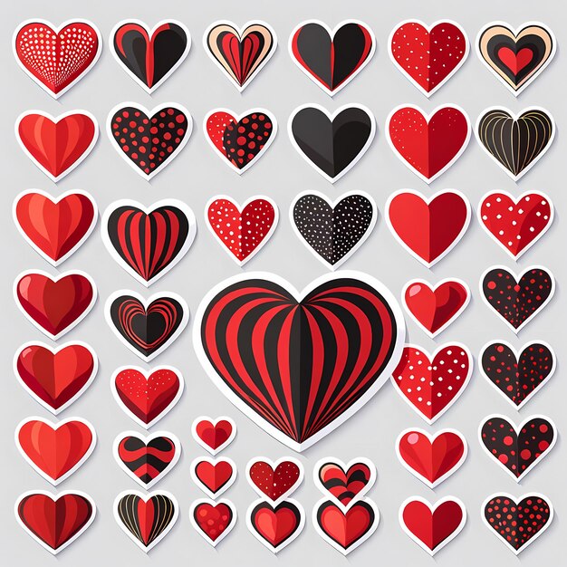 Photo heart shaped stickers 3d hearts with different designs