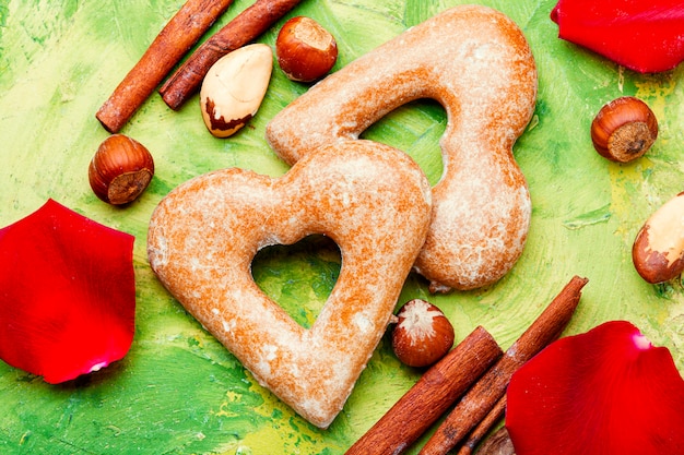 Heart shaped sugar cookies