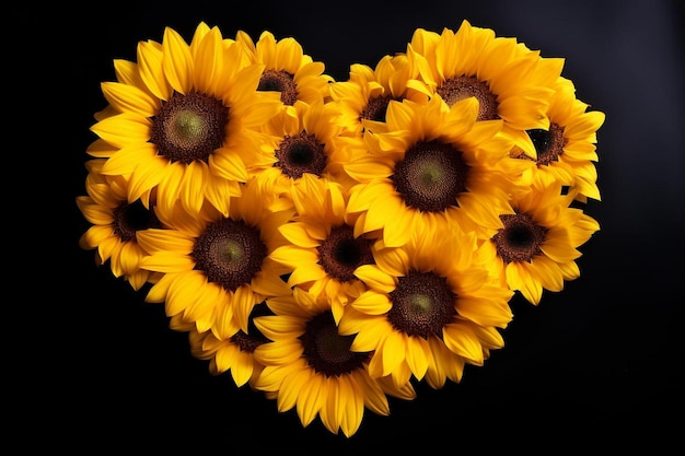 a heart shaped sunflower with a heart shaped center.