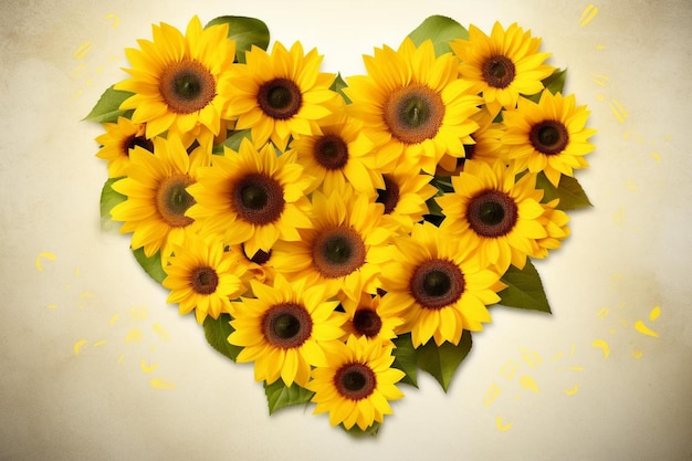 a heart shaped sunflower with the word " sunflower " in the center.