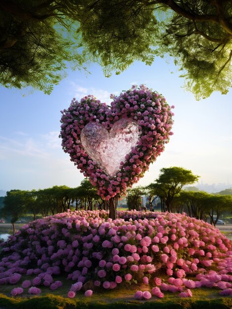 Photo a heart shaped tree generative ai