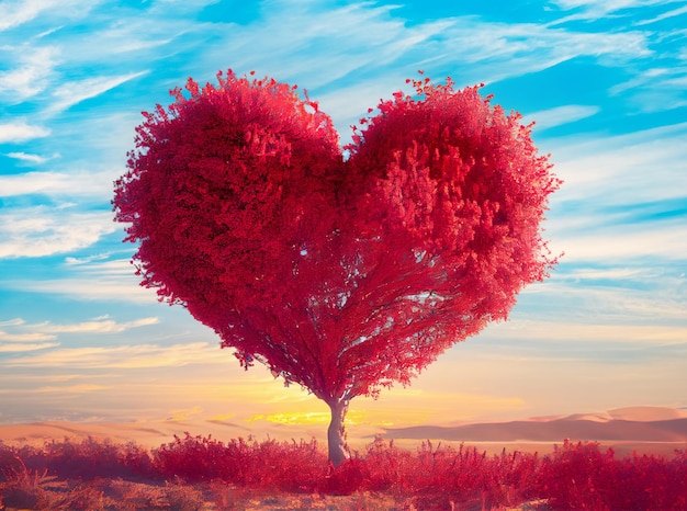 Photo heart shaped tree