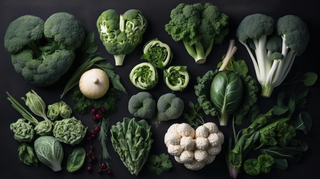 Photo heart shaped vegetable patterns ai generation