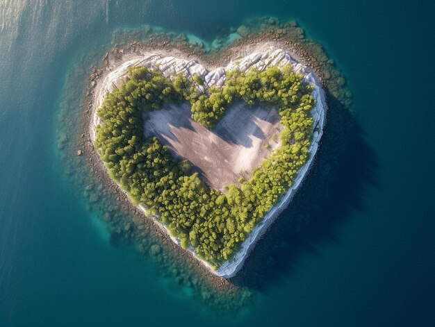 Heart shaped waves symbolize love in nature beauty