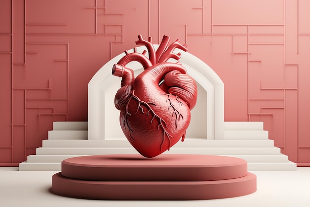 Heart Showcase 3D Image on a Podium AR 32 Radiant Style