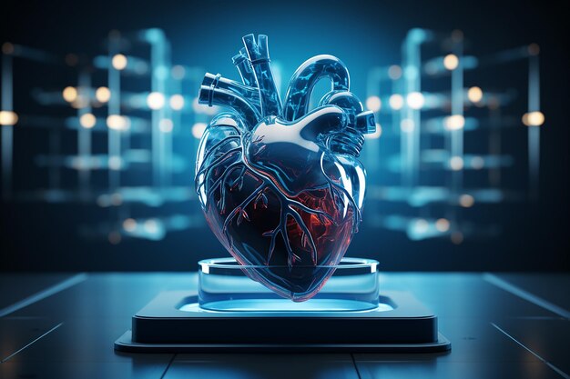 Heart Showcase 3D Image on a Podium AR 32 Radiant Style