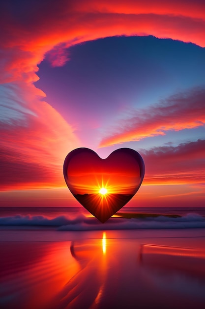 heart of the sky Beautiful sunset clouds into the shape of a heart Dawn colors