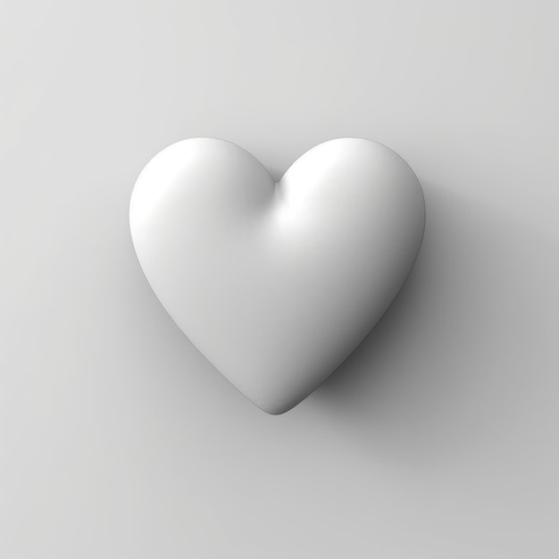 A heart smiling very minimal 3D white background