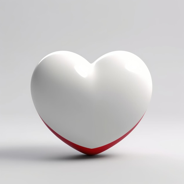 A heart smiling very minimal 3D white background