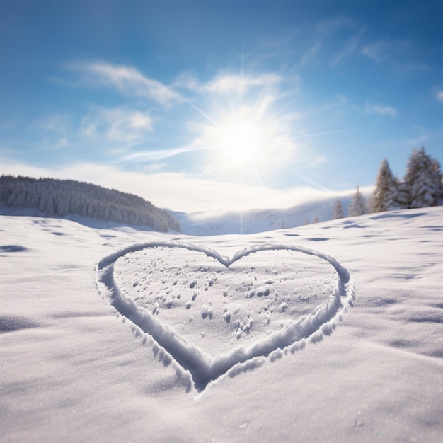 Heart in snow