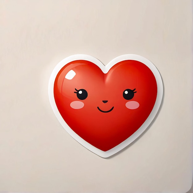 heart stickers 3d cartoon character 3d sticker with heart