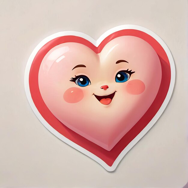 Photo heart stickers 3d cartoon character 3d sticker with heart