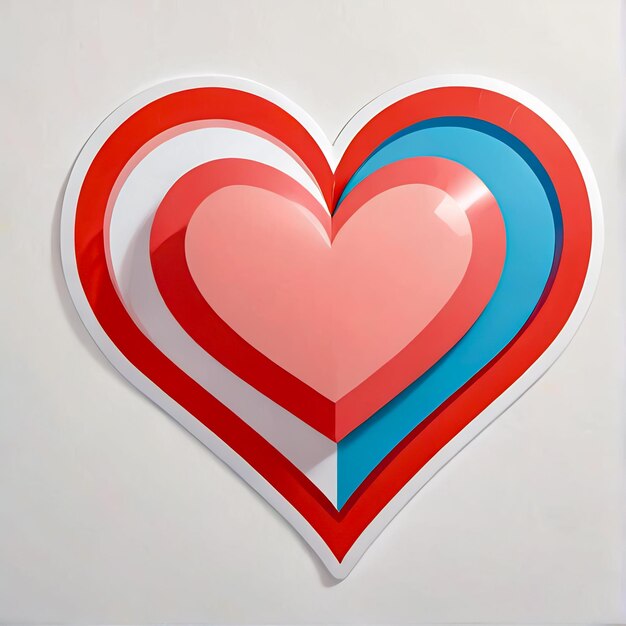 Photo heart stickers 3d cartoon character 3d sticker with heart