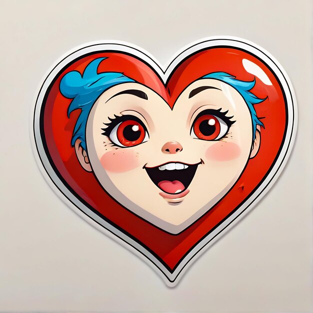 Photo heart stickers 3d cartoon character 3d sticker with heart