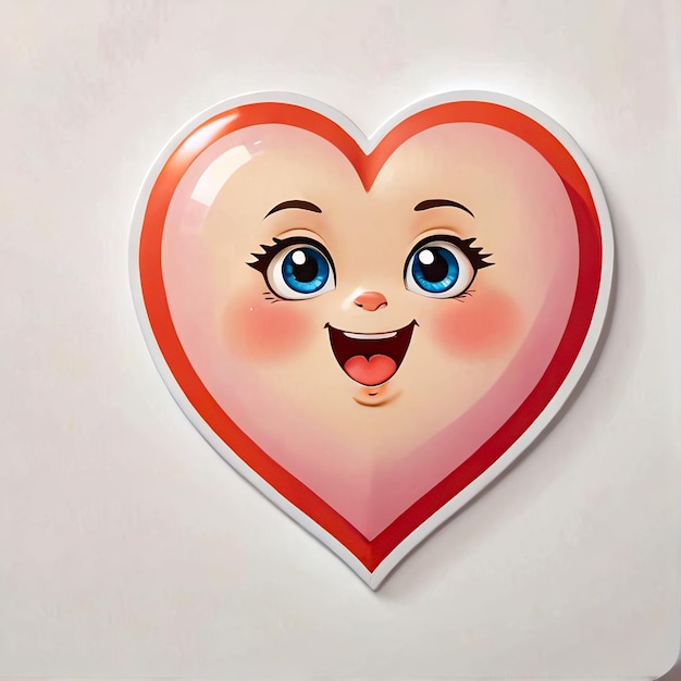 Photo heart stickers 3d character with heart