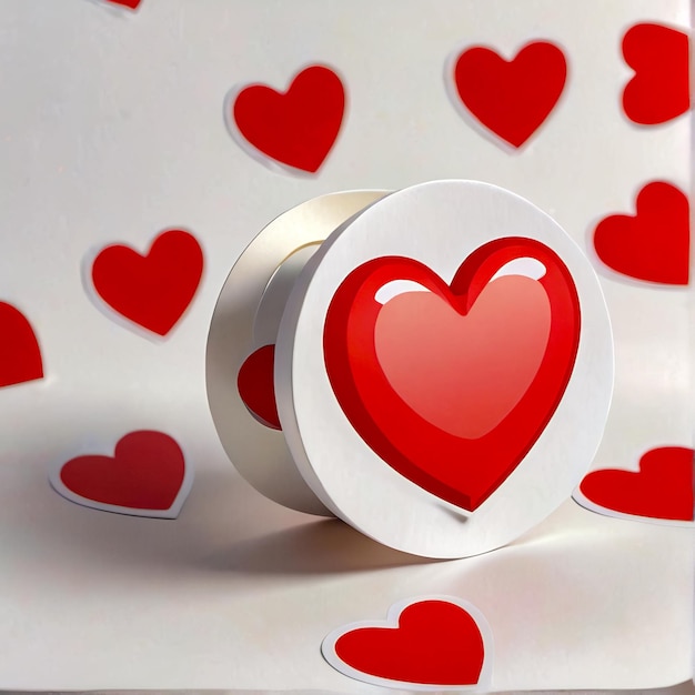 Сердечные наклейки 3D персонаж с сердцем