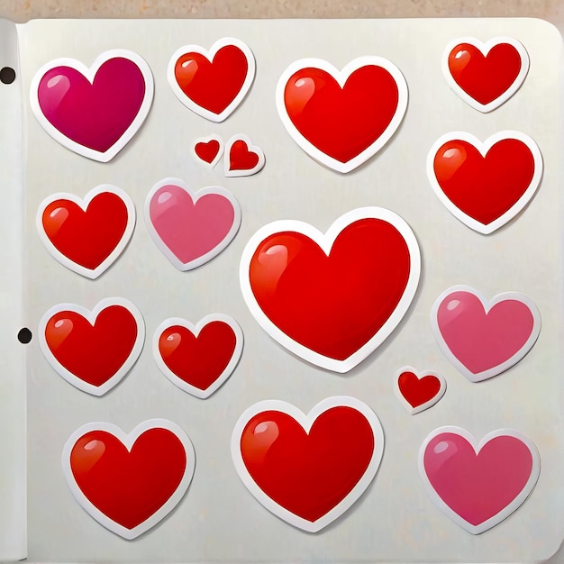 Photo heart stickers 3d character with heart